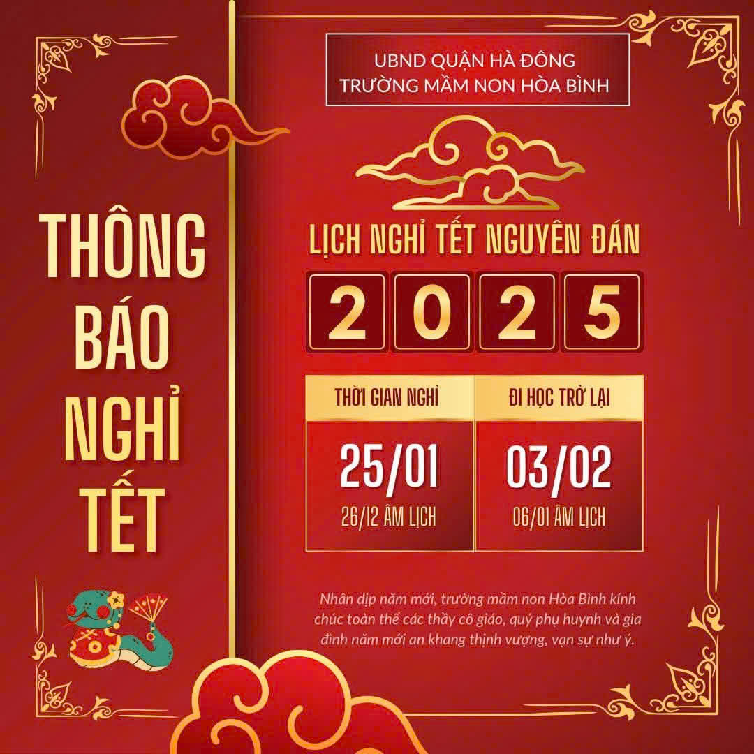 Lịch nghỉ tết Tết Nguyên đán Ât Tỵ